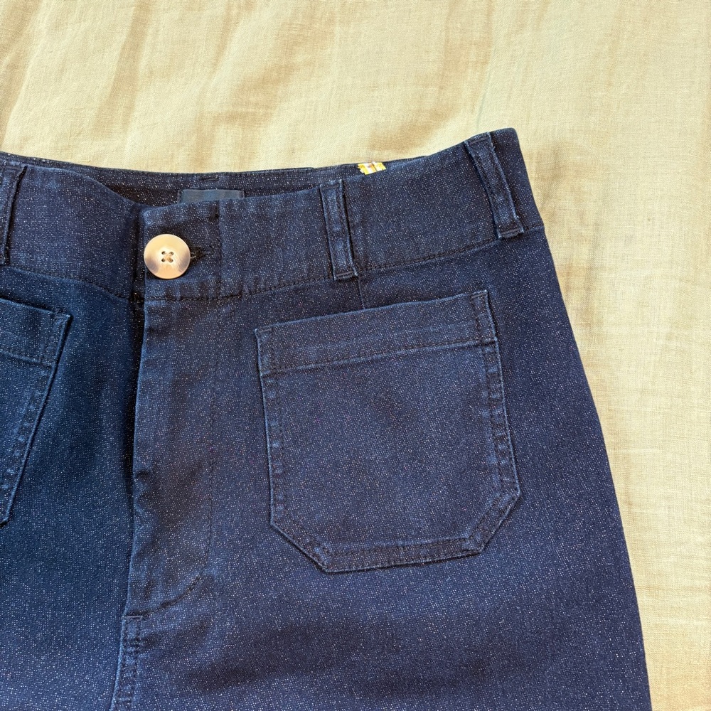 Maeve Navy Flare Jeans SPARKLY! - Picture 6 of 12